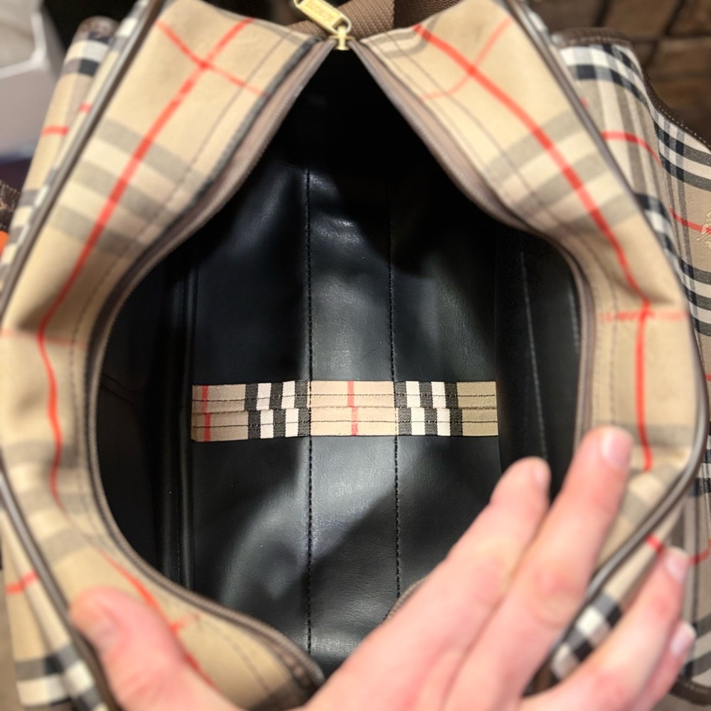 Burberry Vintage Haymarket Check Crossbody Bag 👜 Canvas & Leather | Nova Check - Picture 13 of 15